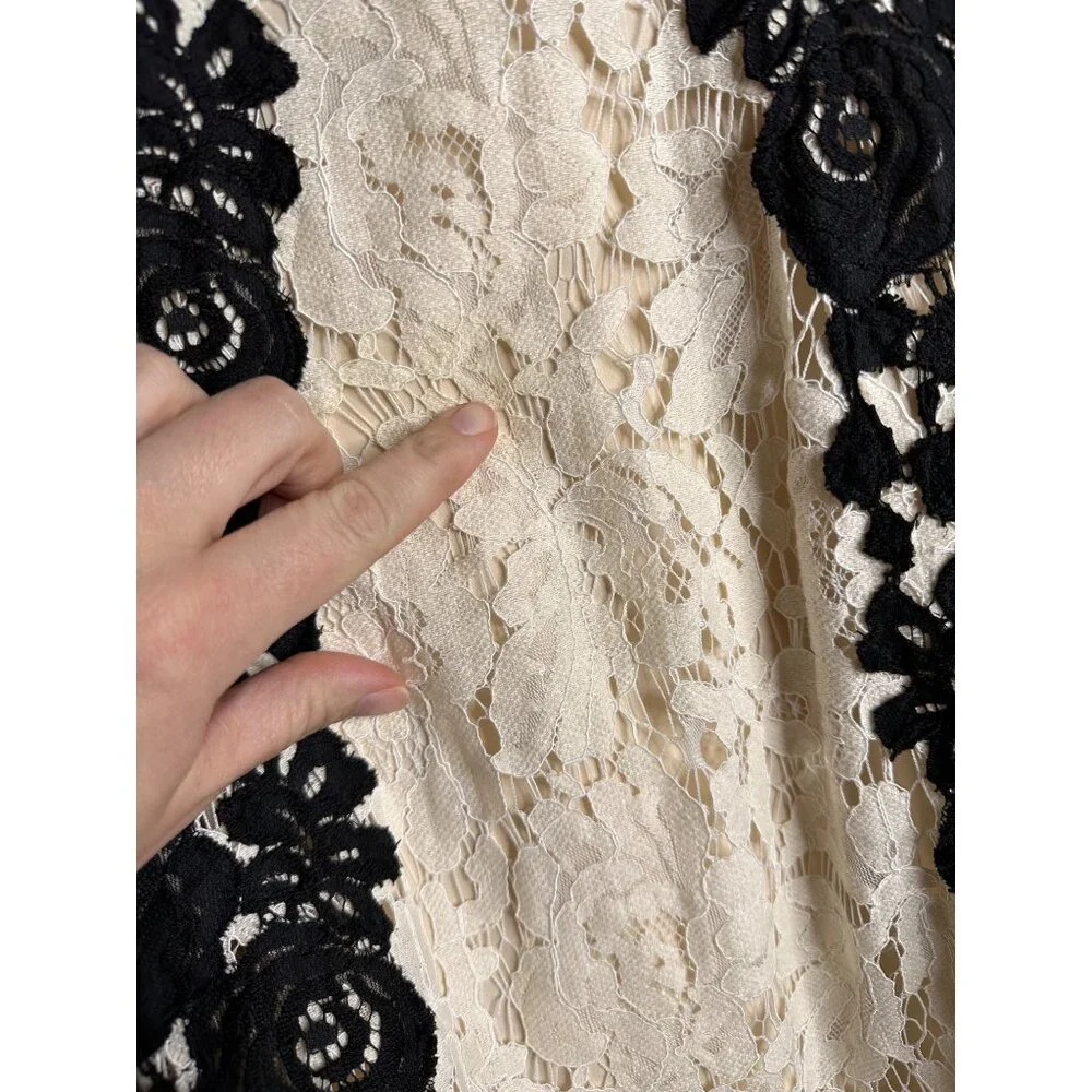 SAYLOR Alexis Mini Dress Size Small Cream & Black Lace Sleeveless - Picture 11 of 12